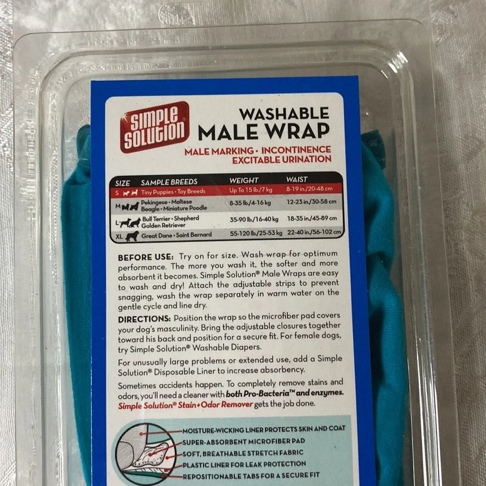 Simple Solution Washable Male Wrap and 12 pack of diapers